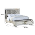 thumbnail image 5 of Benjara Reva California King Bed- Storage Bench- Upholstered Silver Faux Leather, 5 of 5