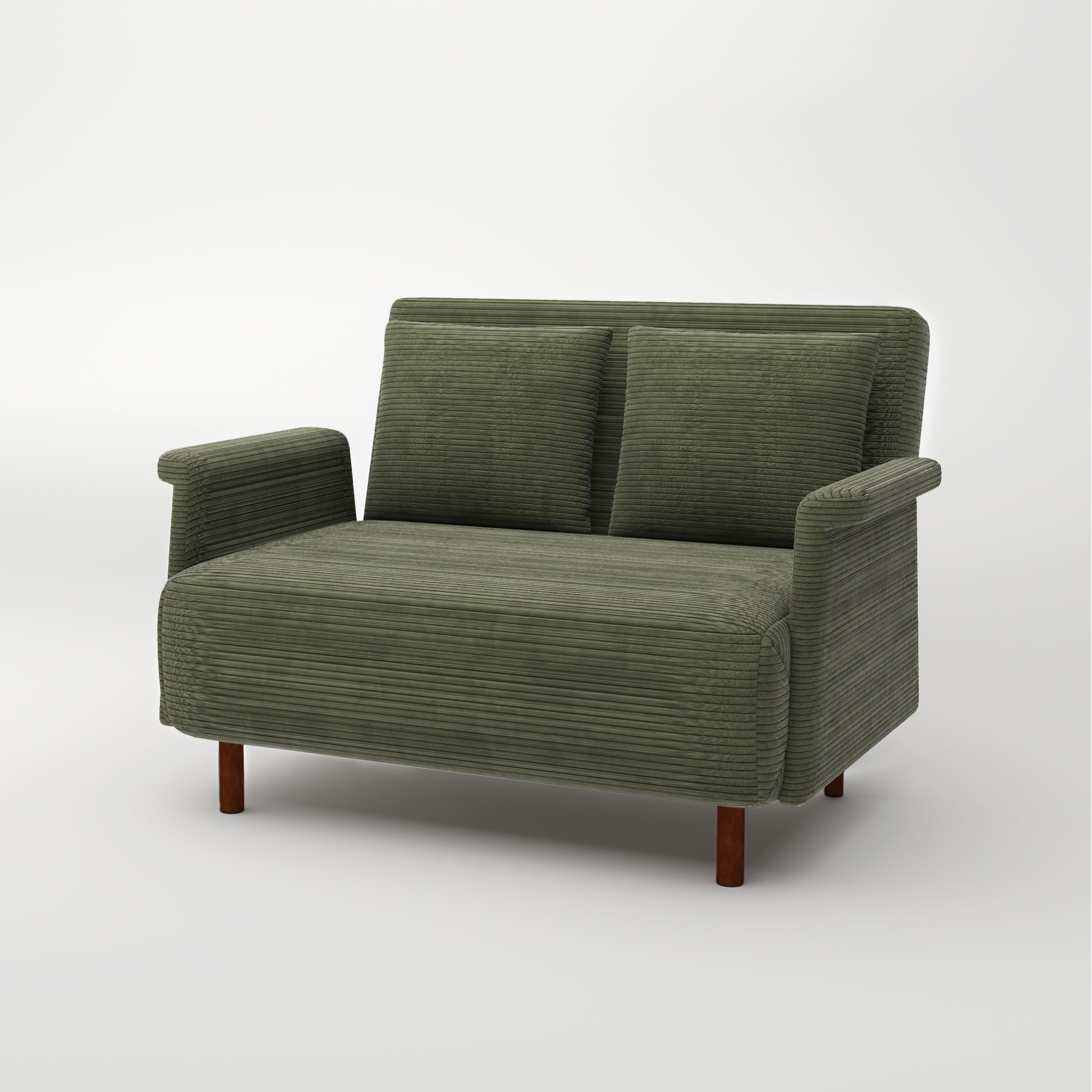 Artdeco Home Boston Convertible Futon Chair Darck Olive Green, Velvet Medium Pillows Included, Multi-Position 6 in Sofa, Futon Chair