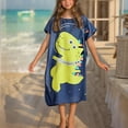 thumbnail image 4 of Kids Beach Hooded Poncho Towels Funny Kimono Swim Changing Robe Quick Dry Cover Up Swimsuit Soft Towel Green, Free Size, 4 of 4