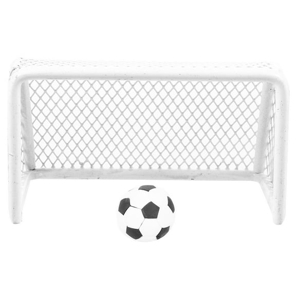 ibasenice Mini Soccer Goal Set for Kids - Black Plastic Indoor Dollhouse Soccer Net Toy for Active Play