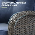 thumbnail image 5 of Planntonneo 3-Piece Outdoor Wicker Swivel Gliders with Side Table, Rattan Bistro Furniture Set, Brown Wicker and Blue Cushions, 5 of 8