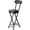 Black, variant on Cushioned Folding Bar Stool, 24-Inch Black Height Portable Chair with 300 lb Capacity, Steel Frame and PU Leather Seat
