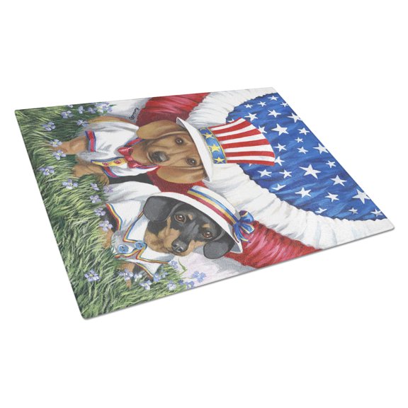 Carolines Treasures PPP3088LCB DachshundGlass Cutting Board Large, 12H x 16W, multicolor