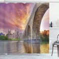 thumbnail image 1 of Ambesonne Minnesota Shower Curtain, Stone Arch Bridge, 69"Wx84"L, Multicolor, 1 of 3