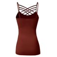 thumbnail image 3 of URBAN DAIZY Women's Seamless Triple Criss Cross Front Cami Top Lattice Strappy Tank Spaghetti Strap Camisole Undershirt A33_6660 Fired Brick L/XL, 3 of 7