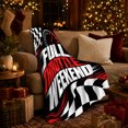 thumbnail image 3 of Throttle Weekend Quote with Tachometer and Checkered Flag, Motorsport Graphic Art for Racing Fans, Red Speed Gauge Motif Cozy Flannel Blanket, Birthday Gift for Garage and Game Room Home Decor, 3 of 9