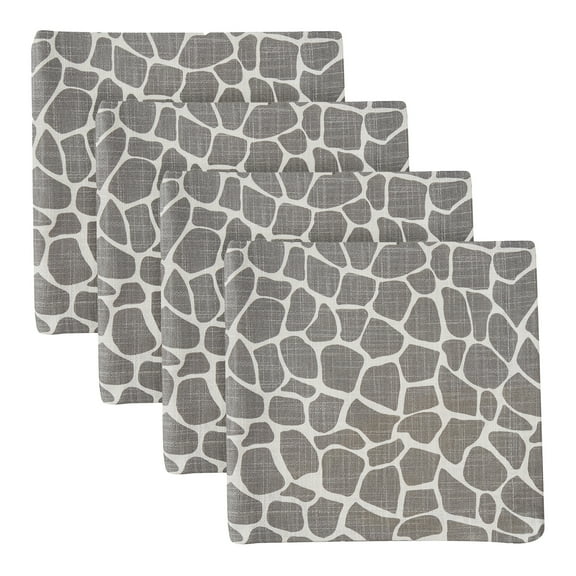 Split P Gray Giraffe Printed Napkin Set of 4