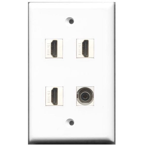 RiteAV - 3 Port HDMI 1 Port 3.5mm Wall Plate