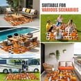 thumbnail image 4 of Orange Fall Outdoor Rug for Patio/Deck/Porch, Non-Slip Large Area Rug 6 x 9 Ft, Pumpkins Thanksgiving Maple Leaf Plaid Indoor Outdoor Rugs Washable Area Rugs, Reversible Camping Rug Carpet Runner, 4 of 8