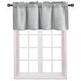 thumbnail image 2 of JIUZHEN Valance Curtains for Kitchen Window Valances for Living Room/Basement Window Curtains Bathroom Thermal Insulated Short Rod Pocket Curtain Panels, Silver Grey,52 x 18 Inches,1 Panel, 2 of 7