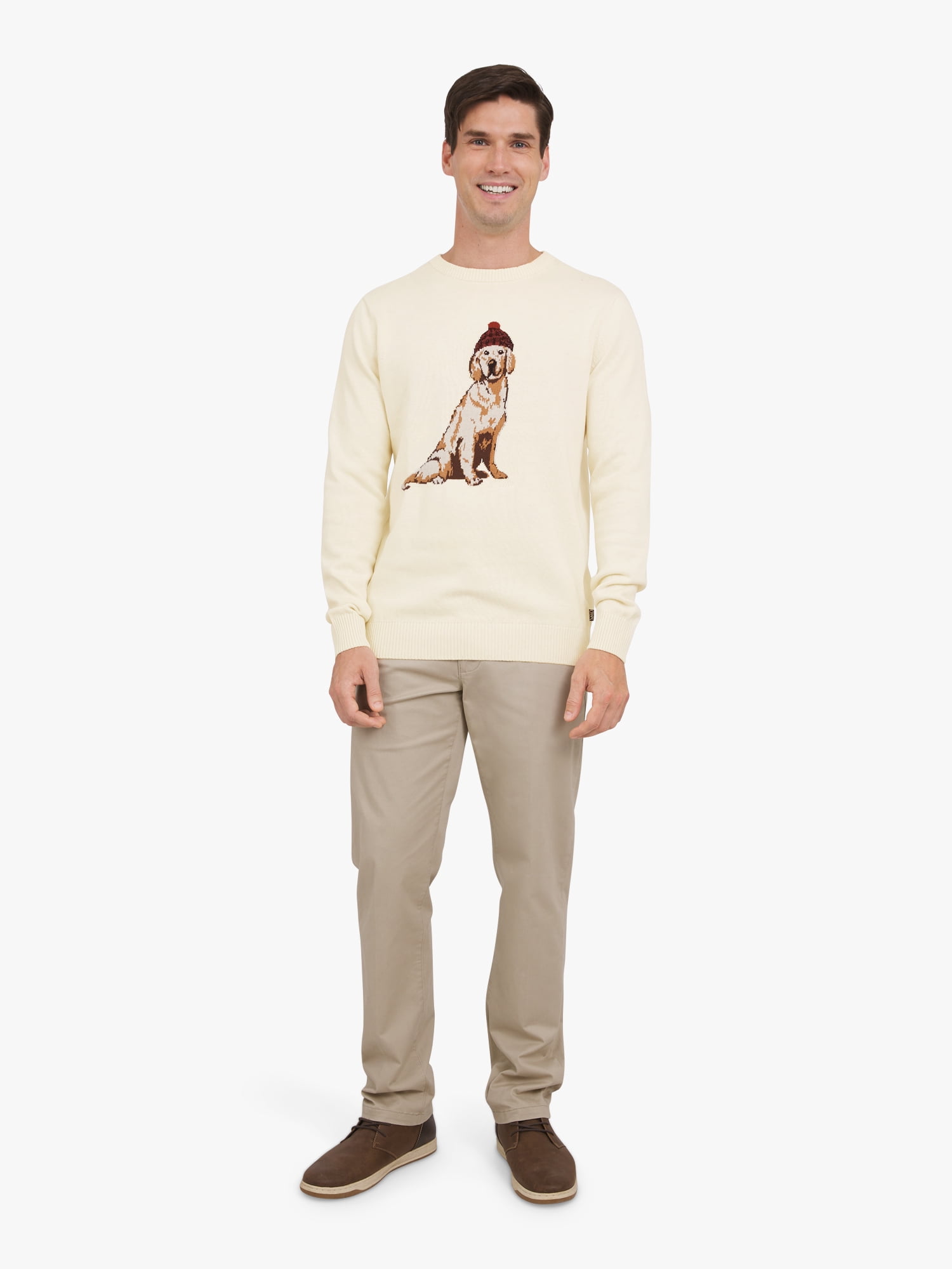 Chaps Men's & Big Men's Cotton Novelty Holiday Crewneck Sweater, Sizes S-3XL