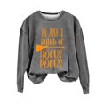 thumbnail image 4 of Gray Oversized Halloween Sweatshirt Women Crew Neck 2026 Fall Tunic Tops Blouses Print S, 4 of 4