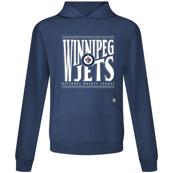 Men's Levelwear  Navy Winnipeg Jets Relay Powerhouse Pullover Hoodie