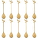 thumbnail image 1 of Cuchara de café de hoja de acero inoxidable - 10 piezas Cucharas de postre de vajilla creativas, para revolver, mezclar, azúcar, revolver, helado, pastel, juego de cucharadita, 1 of 5
