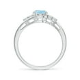 thumbnail image 2 of ANGARA Natural Oval 1 ct Aquamarine Bypass Ring with Trio Diamond Accents in 14K White Gold for Women (Size-8x6mm) | March Birthstone, Anniversary, Jewelry Gift for Women | Natural Aquamarine Ring, 2 of 9