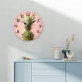 thumbnail image 4 of Chilfamy Wooden Wall Clock Pineapple Print Wall Hanging Decor for Living Rooms Kitchens Dorms 10x10in, 4 of 8