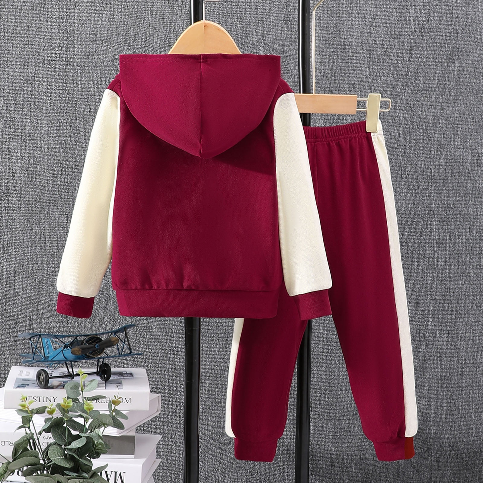 Zshosam Baby Girls Outfits Toddler Baby Girl Clothes Long Sleeves Ruffle Hoodie Shirt Floral Pants 2 Pcs Fall Winter Outfits Set Size 1T 2T,(Red 1-2 Years)