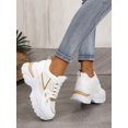 thumbnail image 2 of Women Letter Graphic Lace-up Front Wedge Sneakers, Sporty Sneakers, 2 of 4