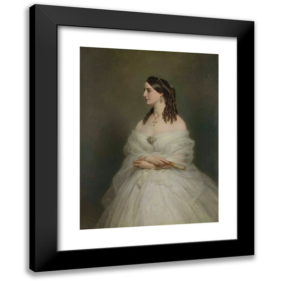 Franz Xaver Winterhalter 11x14 Black Modern Framed Museum Art Print Titled - Portrait of Mrs Vanderbyl (1866)