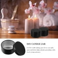 thumbnail image 5 of MERRYHAPY 12Pcs Metal Tin Candle Containers For Diy Enthusiasts Black Round Shape Travel Use, 5 of 8