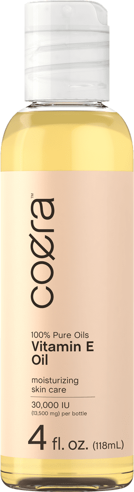 Vitamin E Oil 30,000 IU | 4 fl oz | 100% Pure Oils | Moisturizing Oil for Skin and Face | Non-GMO, Vegetarian | By Coera