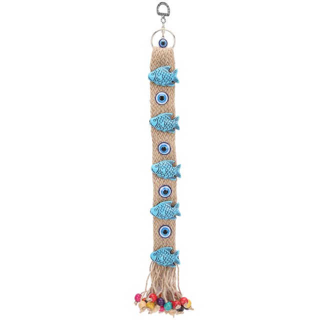 Unique Wall Hanging Ornament Fish Blue Eye Shaped Pendant Decoration for Home Office
