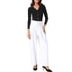 thumbnail image 2 of BLUSA DE MANGA LARGA TRANSPARENTE CON CUELLO EN V PARA MUJERES INSPIRADA CHIC TALLA XL NEGRA, 2 of 6