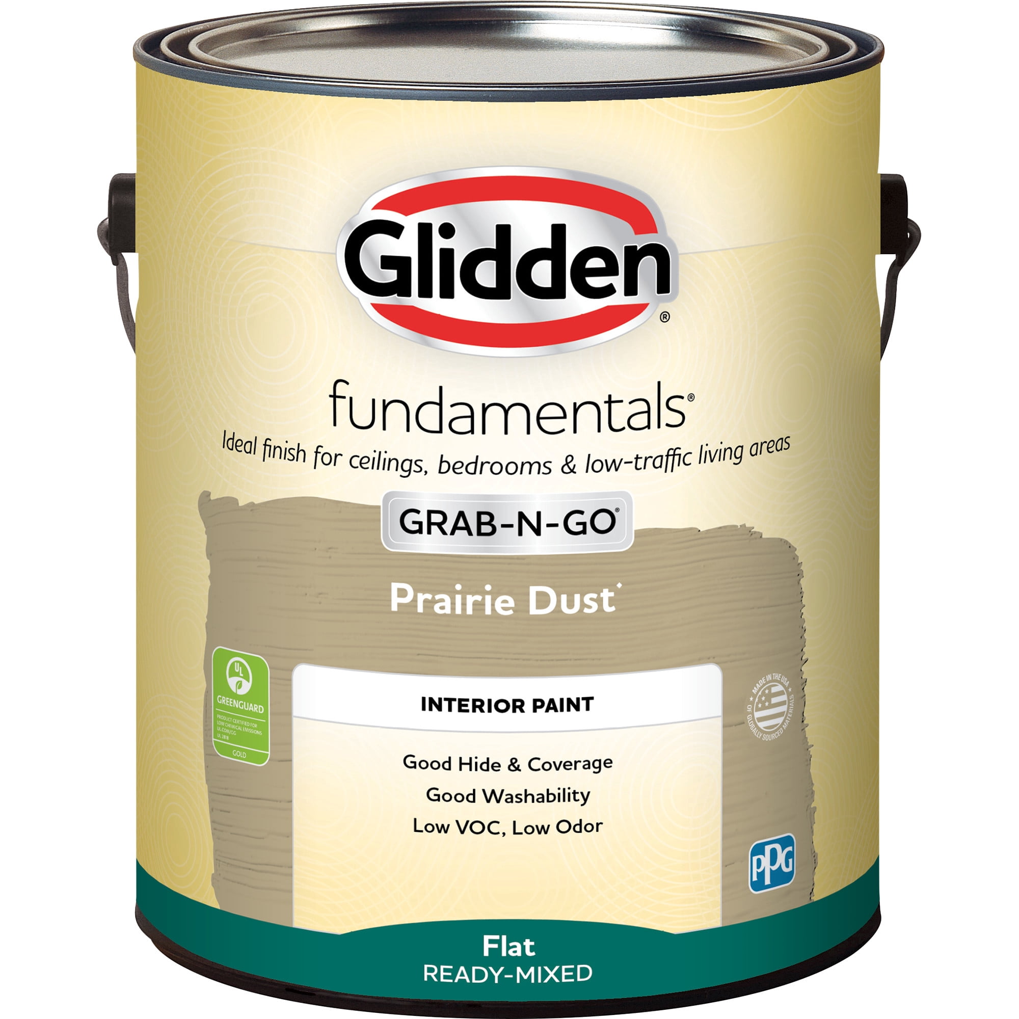 Glidden Fundamentals Grab-N-Go Prairie Dust / Brown, Flat Interior Paint, 1 Gallon