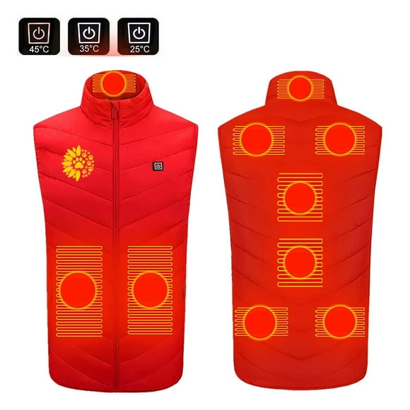 Meichang Heated Vest Men and Women Waterproof Outdoor Travel Outerwear Rechargeable with USB Port Heated Jacket Cold Weather Thermal Heated Clothing
