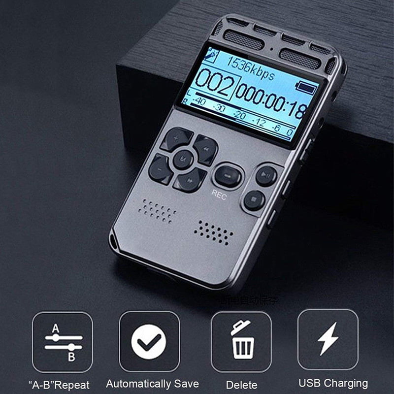 Rechargeable LCD Voice Recorder Digital Audio Sound Record Dictaphone MP3 Player 