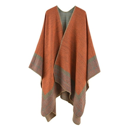 

Dadaria Shawl for Women Autumn And Winter Retro Plaid Scarf Shawl For Warmth And Cold Protection Scarf Orange 78X135CM Women