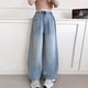 thumbnail image 2 of Odeerbi 5-15 Años Chicas Vaqueros de Piernas Anchas Pantalones de Vaquero de Color Sólido Pantalones Sueltos Ropa Exterior Casual Pantalones de Piernas Rectas, 2 of 9