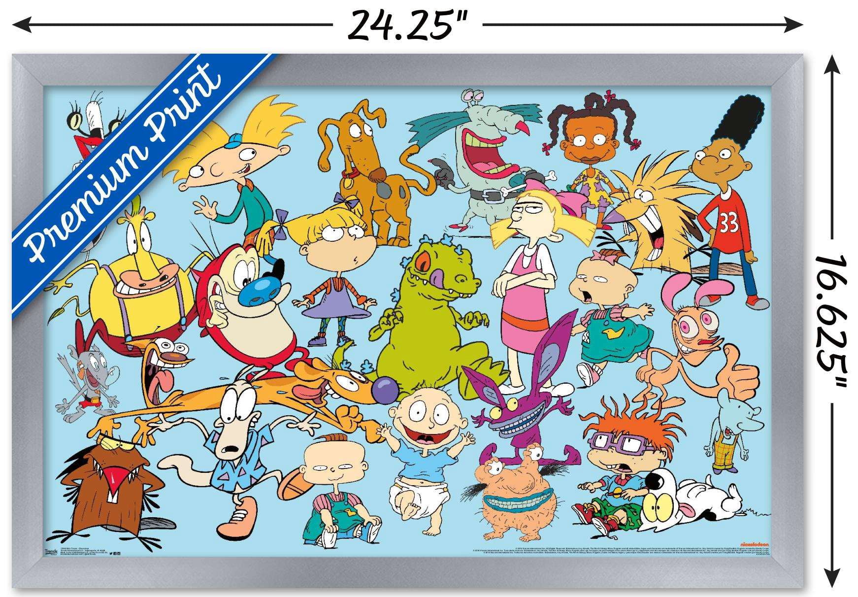 Nickelodeon Characters Wall Poster, 14.725" x 22.375", Framed