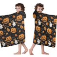 thumbnail image 4 of Happy Halloween Pumpkin Pattern Hooded Bath Towel，60"x35" for Ages 3 To 12 Kids, Quick Dry Lightweight Soft Microfiber Hood Beach Towel Cover Up for Kids, 4 of 7