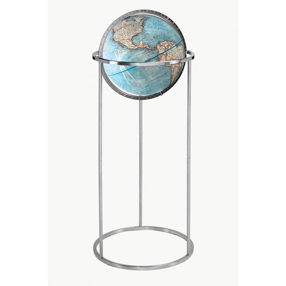 Bergen Blue Floor Globe, 36.5"H