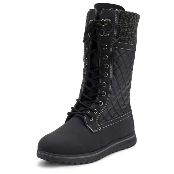 Polar Products Womens Tall Snow Warm Calf Waterproof Durable Outdoor Winter Rain Sneaker Side Zipper Boots - 9 - BLK40US AYC0538
