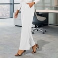 thumbnail image 3 of Gytharion Women's High Waisted Dress Pants Solid Color Casual Wide Leg Pants with Buttons Elastic Waist Trousers, 3 of 5