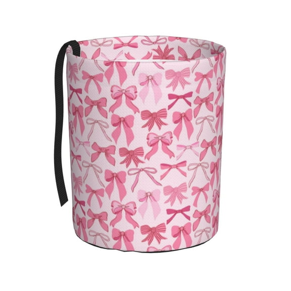Fuzoiu Pink bows Print Car Trash Can,Leakproof Car Trash Can,Hanging Garbage Bin,Vehicle Trash Can, Suitable for Sedans, SUVs, MPVs & Trucks