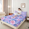 thumbnail image 3 of Erosebridal Watercolor Flowers Queen Sheet Sets 4 Pieces For Teens Adults,Chic Floral Bed Set For Girls, 3 of 5