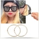 thumbnail image 4 of Pendiente de aro grande de declaración de Hip Hop para mujer, aretes redondos grandes de acero inoxidable chapado en oro de 18 quilates Sincero  Hogar, 4 of 5
