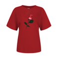 thumbnail image 4 of SZXZYGS T-Shirts pour Femmes Coton Grande Taille T-Shirt Mignon Col Rond Manches Courtes Été 2024, 4 of 4