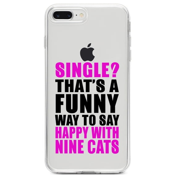 DistinctInk Clear Shockproof Hybrid Case for iPhone 7 PLUS / 8 PLUS (5.5" Screen) TPU Bumper Acrylic Back Tempered Glass Screen Protector - Single? Happy with Nine Cats