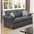 thumbnail image 4 of 2-Piece Sofa Set, Living Room Furniture Sets with Pillows and Rolled Armrest, Contemporary 2-Seater Sofa and 3-Seater Sofa Set, Charcoal Glossy Polyfiber Couch Sets for Living Room, Gray, 4 of 7