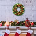 thumbnail image 2 of EWASWON Christmas 11.8 Inch Pre-lit Christmas Wreath, Artificial Green LED Lighted Wreath, Door Hanging Holiday Decoration, 2 of 6