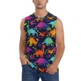 thumbnail image 2 of Fotbe Men's Colorful Dinosaur Print Men's Sleeveless Muscle Tank Tops Casual T-Shirts for Gym Workout Beach-XX-Large, 2 of 8