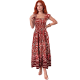 thumbnail image 1 of Vestido Largo para Mujer Vestido Casual Midi con Estampado Elegante y Manga con Volante Vestido Stretch Fresco y Cómodo para Dama, 1 of 5