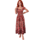 thumbnail image 1 of Vestido Largo para Mujer Vestido Casual Midi con Estampado Elegante y Manga con Volante Vestido Stretch Fresco y Cómodo para Dama, 1 of 5