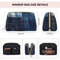 thumbnail image 5 of Gaeub Indigo Patchwork Quilt Printed Travel Cosmetic Bag,Makeup Bag, Large Capacity Toiletry Bag for Women, Portable Pouch Make Up Organizer with Zipper and Divider, 5 of 8