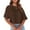 Brown, variant on Munlar Purple Women Tops Dressy Casual Summer Shirts Crew Neck Loose Solid Color Short Sleeve Blouses S