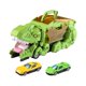 thumbnail image 3 of Juguete para vehículo de transporte de golondrinas, juguete transformador para coche de dinosaurio, vehículo para tragar dinosaurios para niños de 3, Verde con 2 coches, 3 of 8